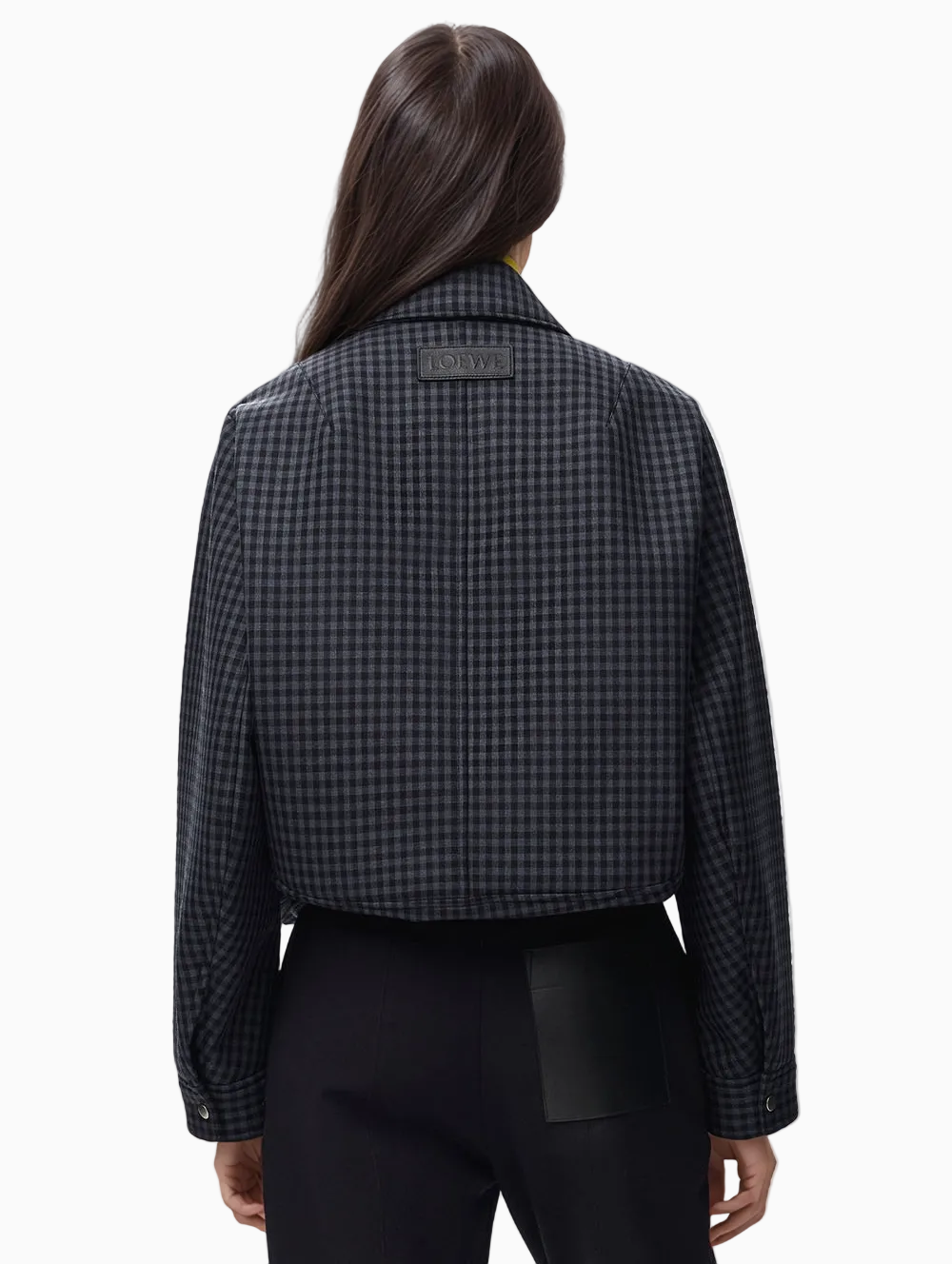 Checked drawstring jacket