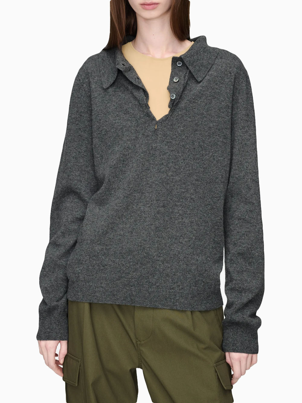Wool polo shirt