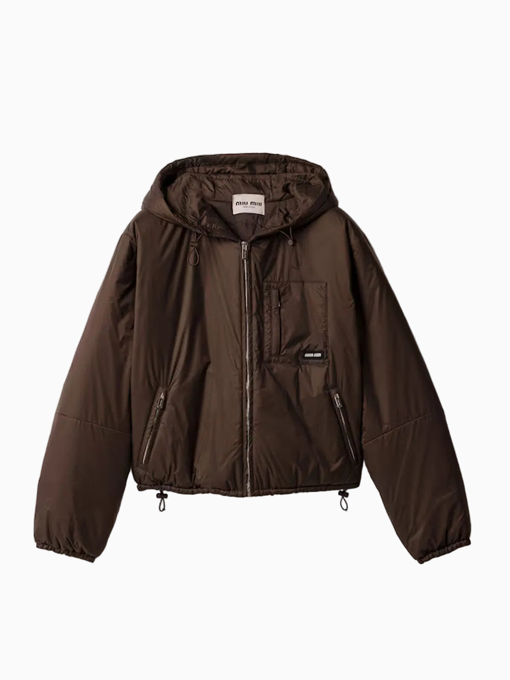 Cropped ripstop down jacket