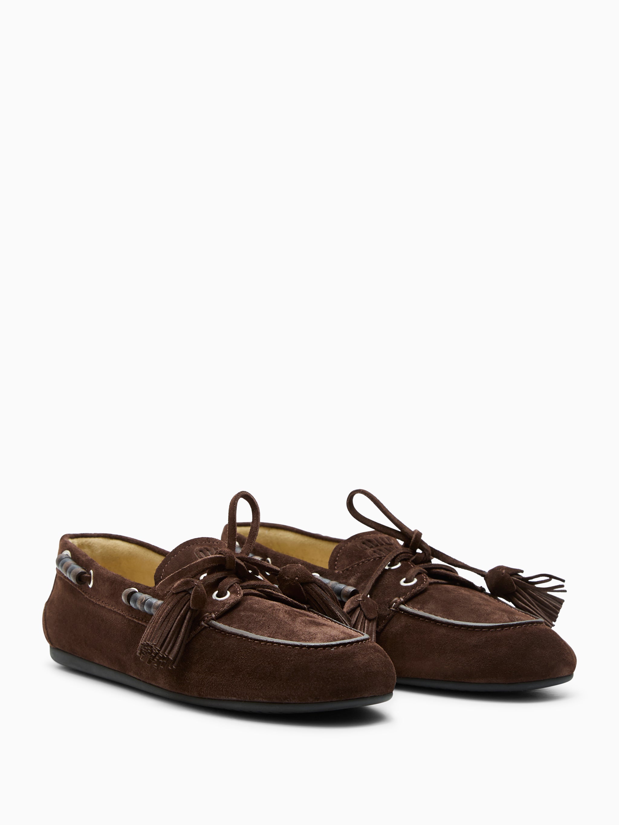 Suede tassel loafers