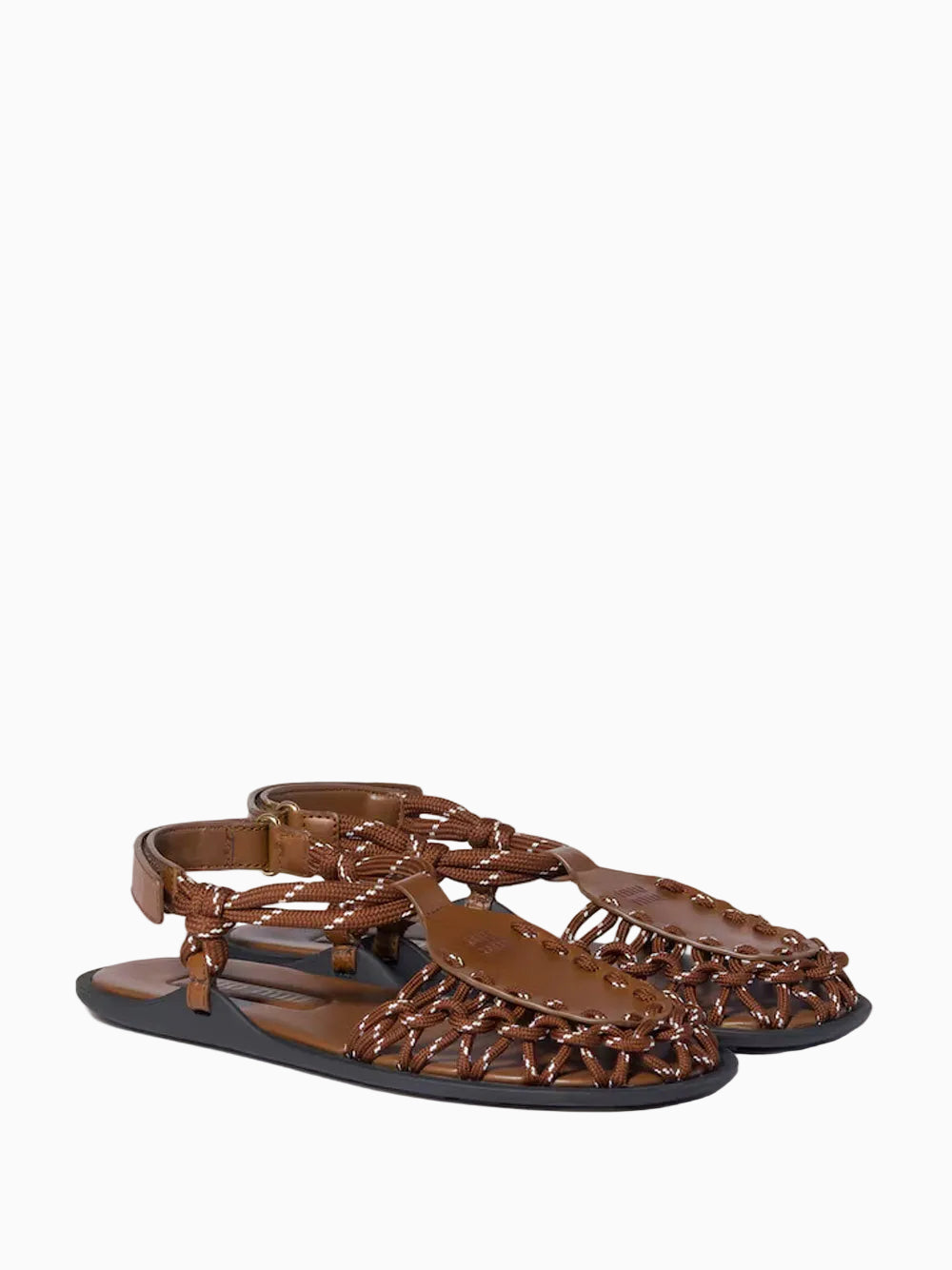 Leather and cord sandals | Miu Miu | OTTODISANPIETRO