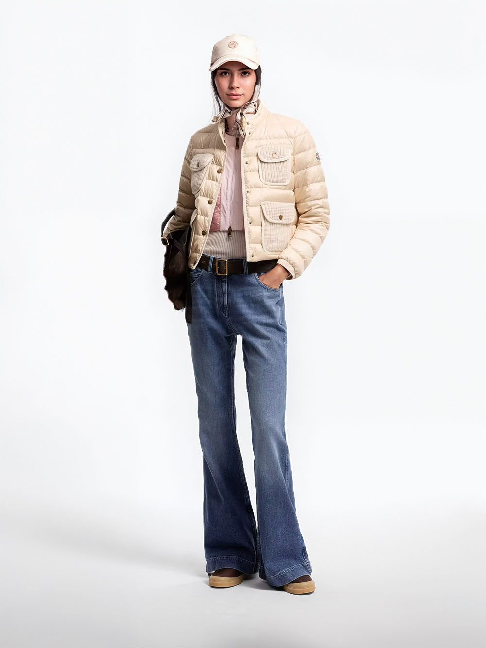 Flared denim jeans