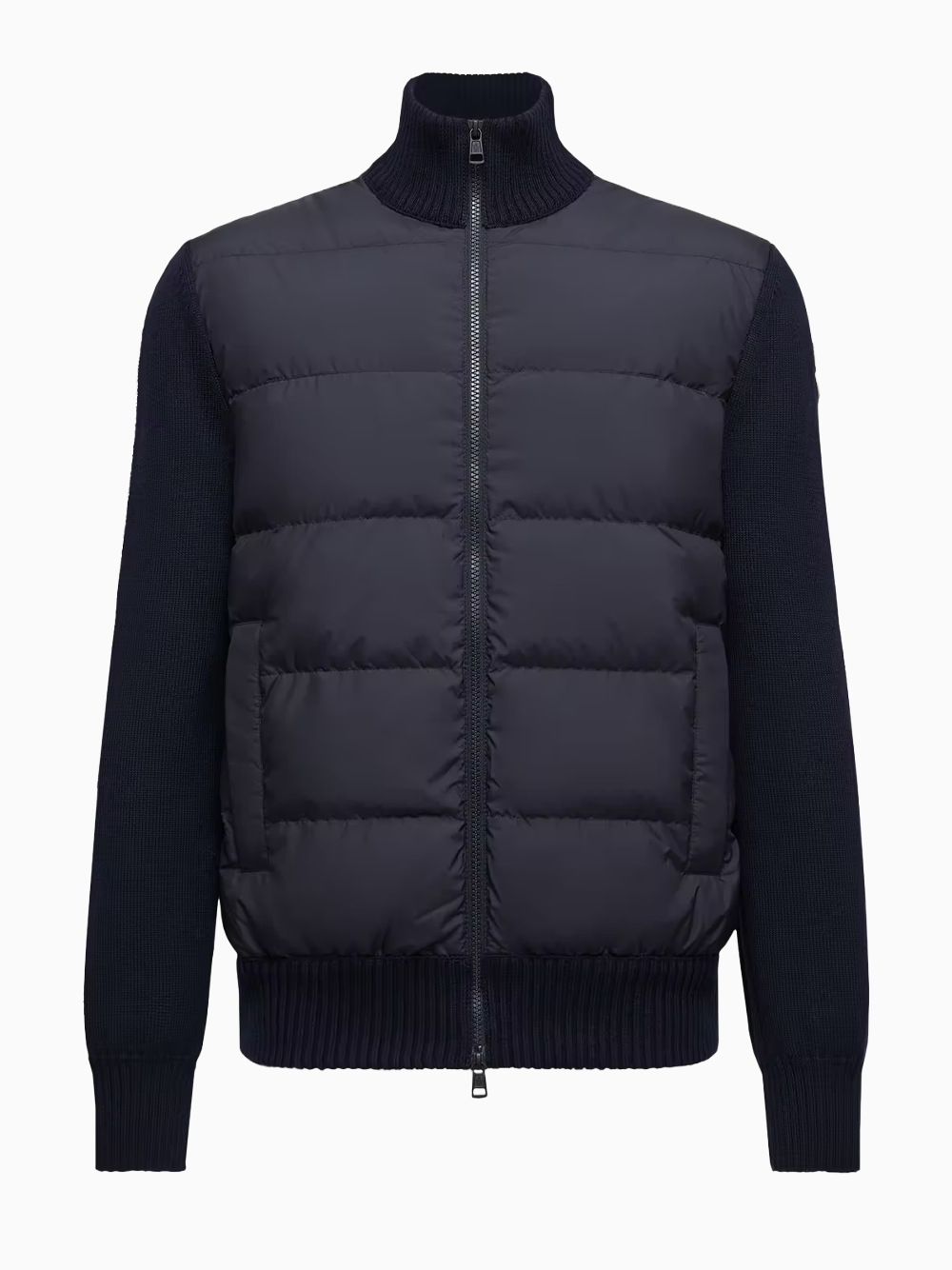 Quilted wool cardigan