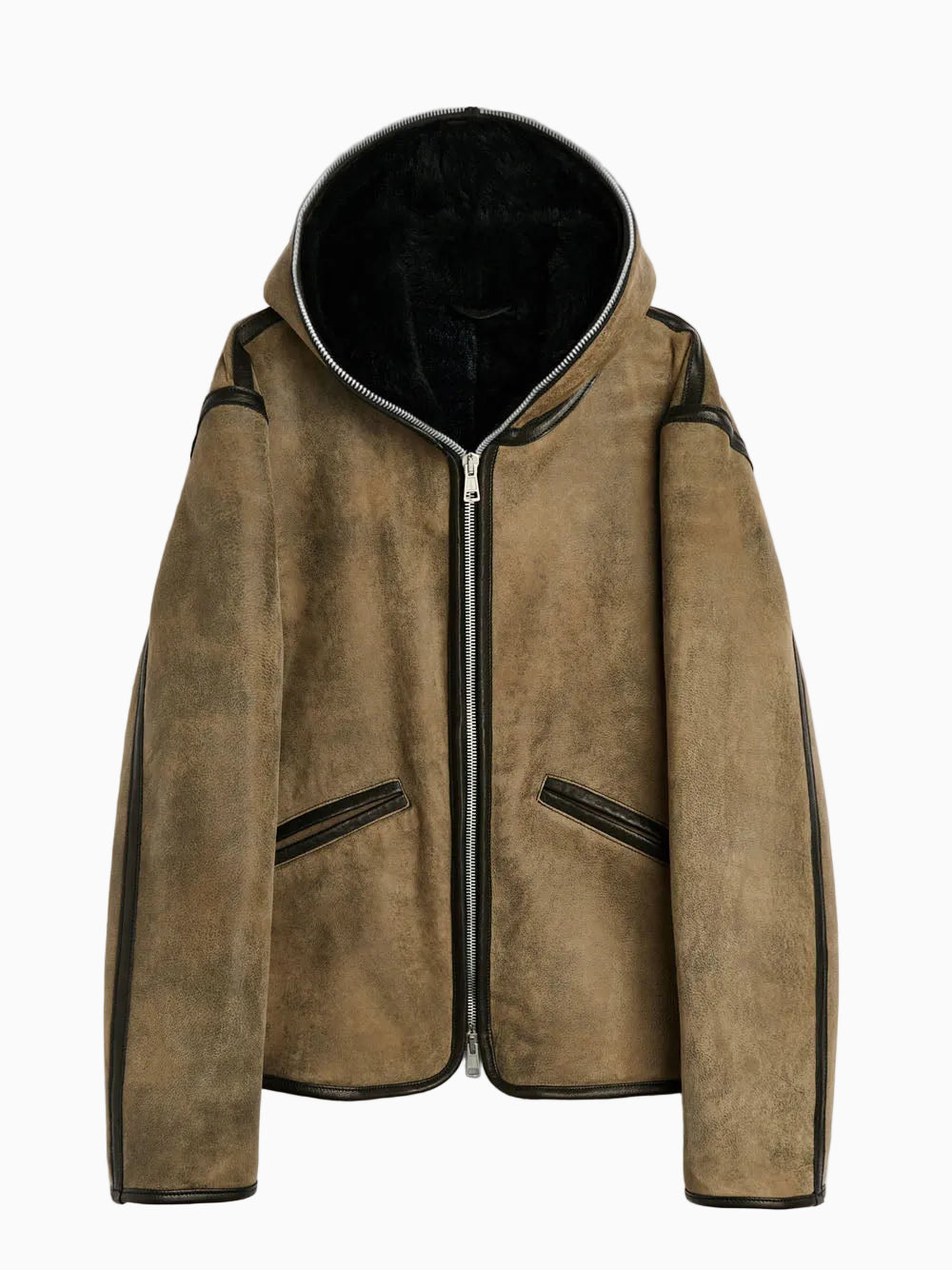 Full zip shearling jacket