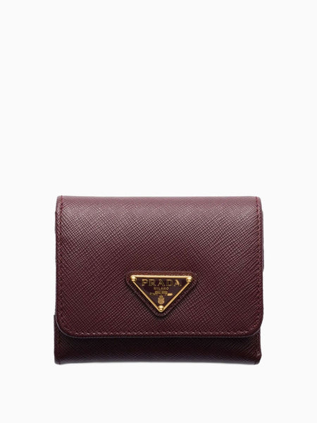 PRADA BURGUNDY SAFFIANO ZIPPED CARD CASE カードケース・名刺