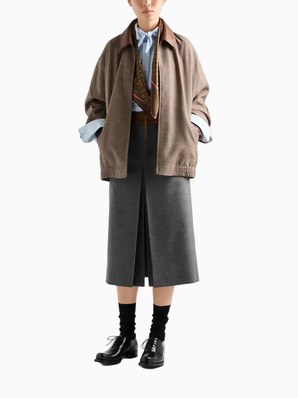 Melange wool skirt