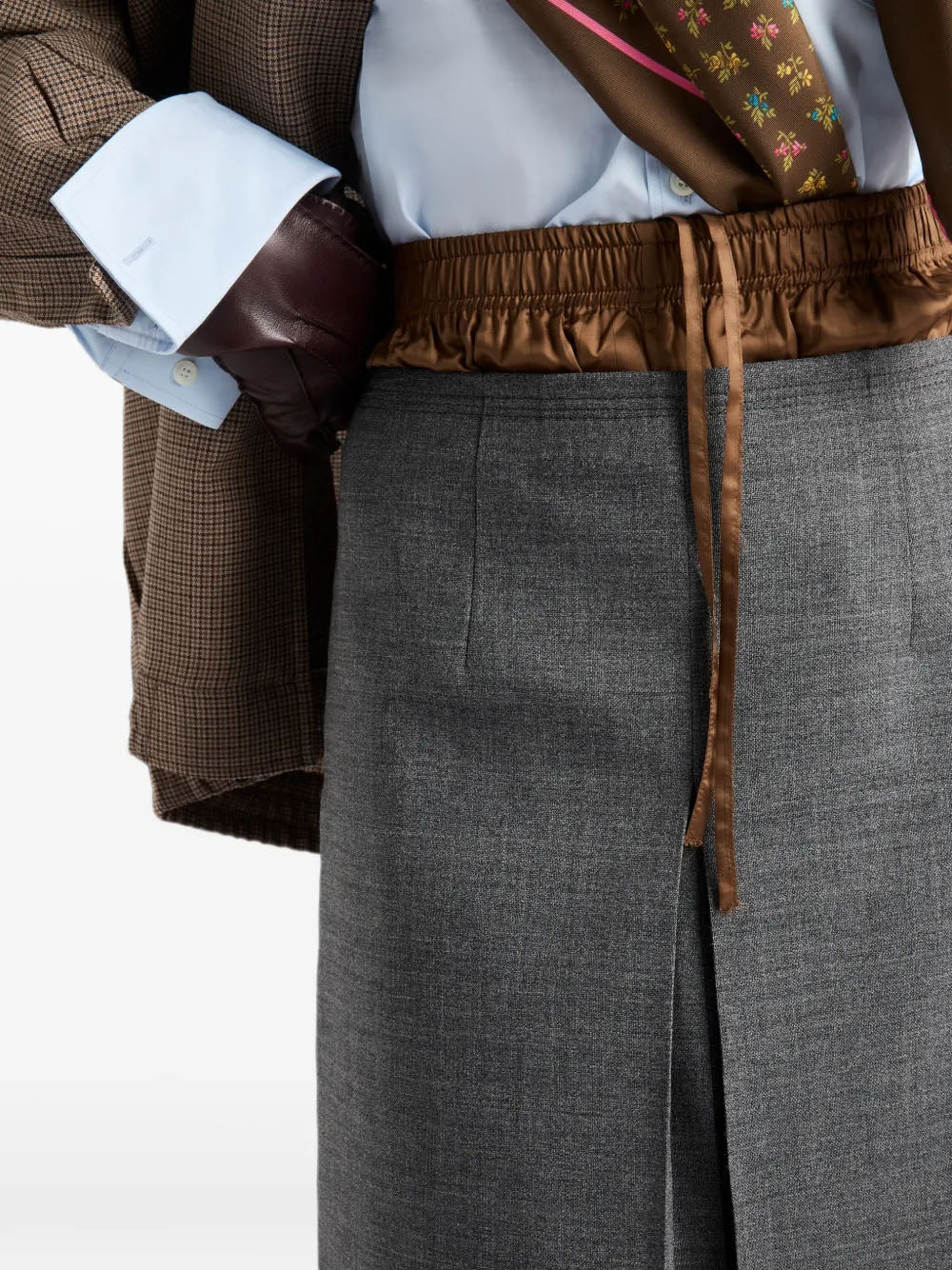 Melange wool skirt