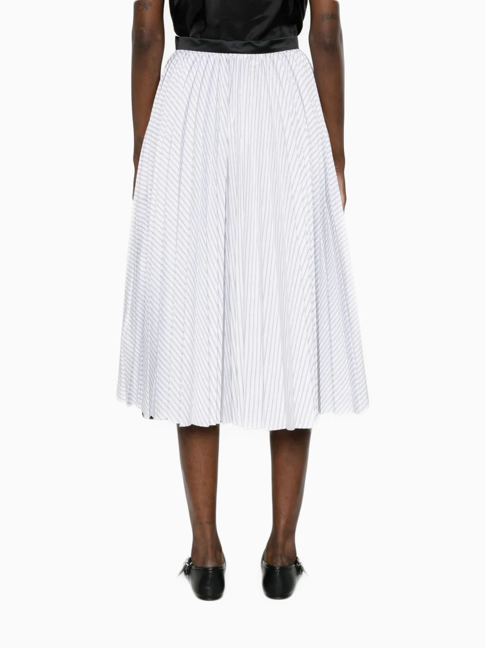 Striped midi skirt
