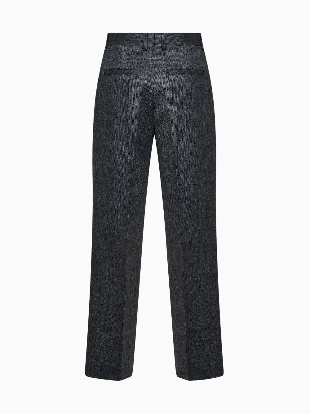 Double-pleat wool trousers