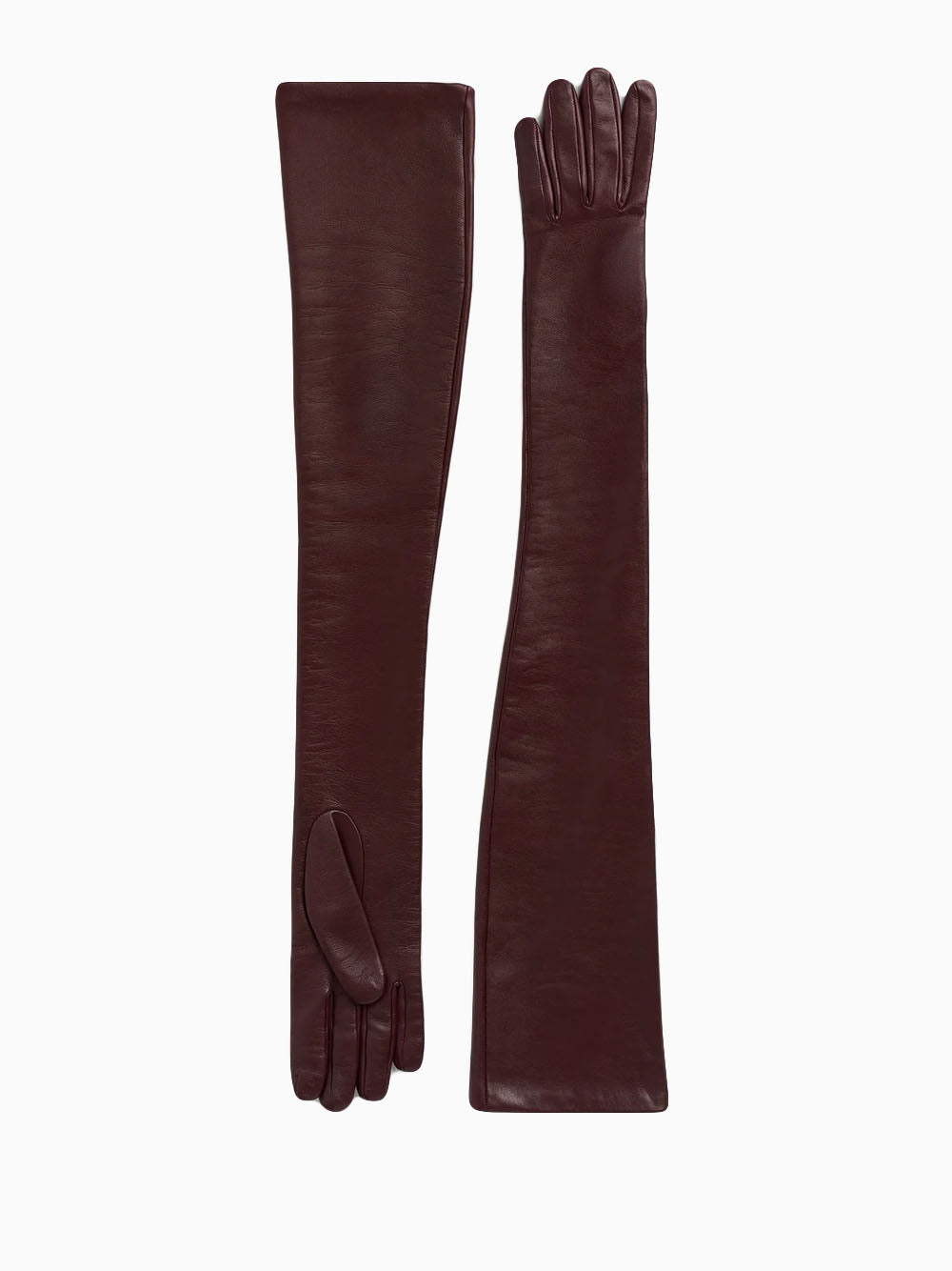 Extra-long leather gloves