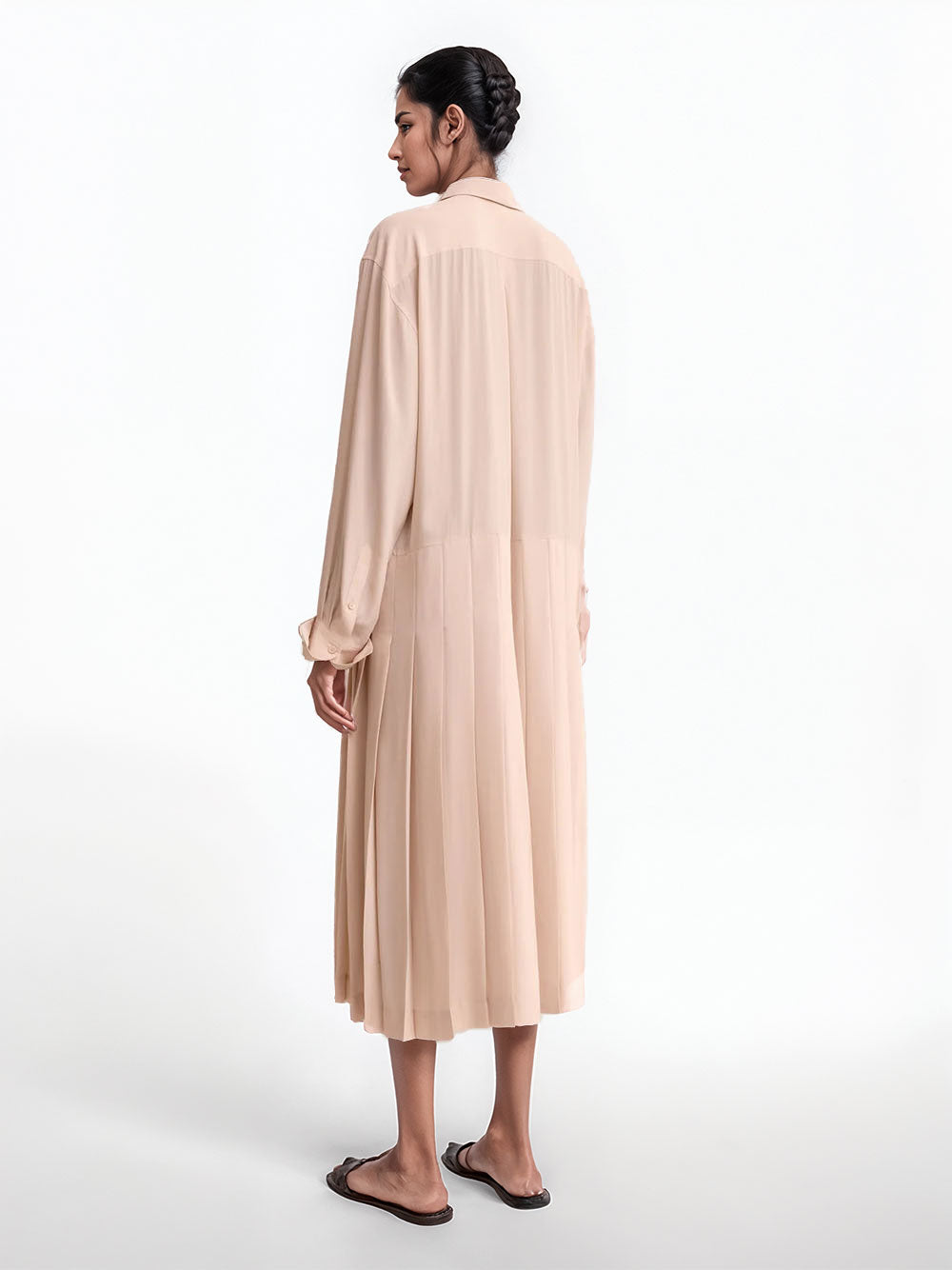 Vestido camisero seda
