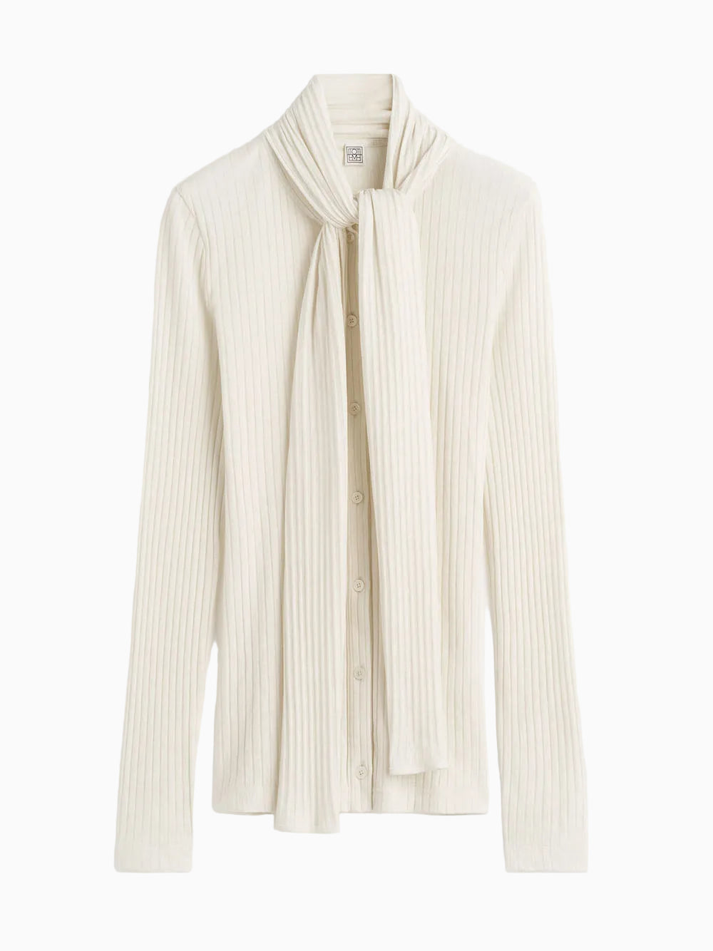 Ribbed bow blouse