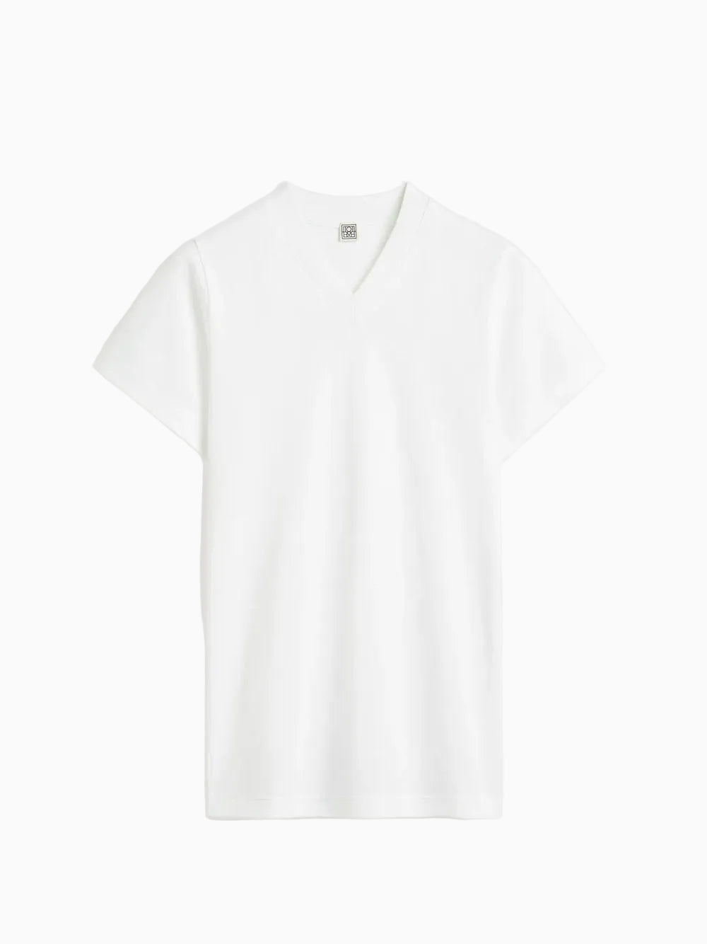 Wide-ribbed v-neck tee