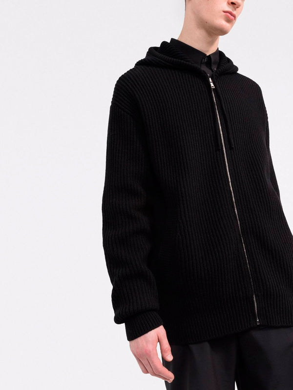Wool and cashmere hooded sweatshirt