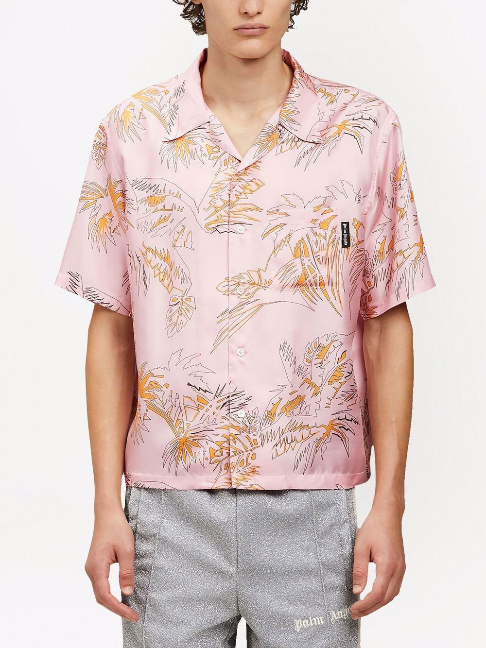 Abstract Palms bowling shirt
