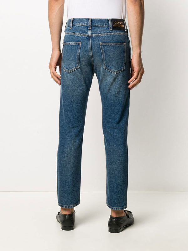 Tapered washed jeans