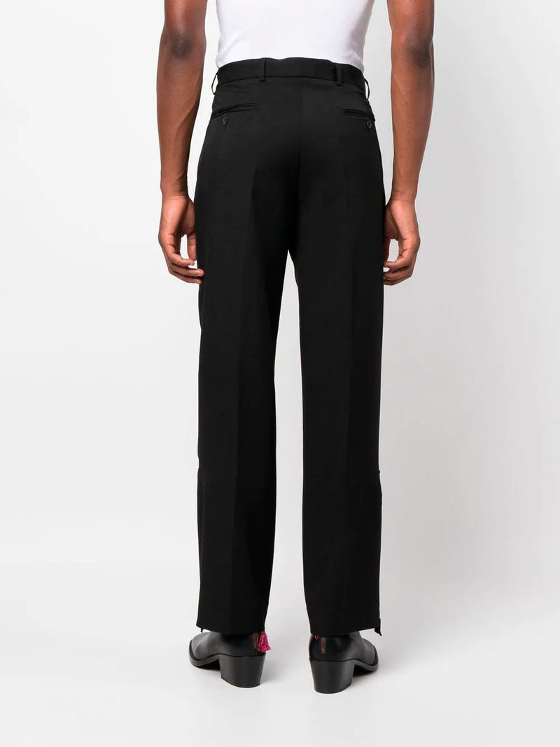 Wide-leg logo-charm trousers