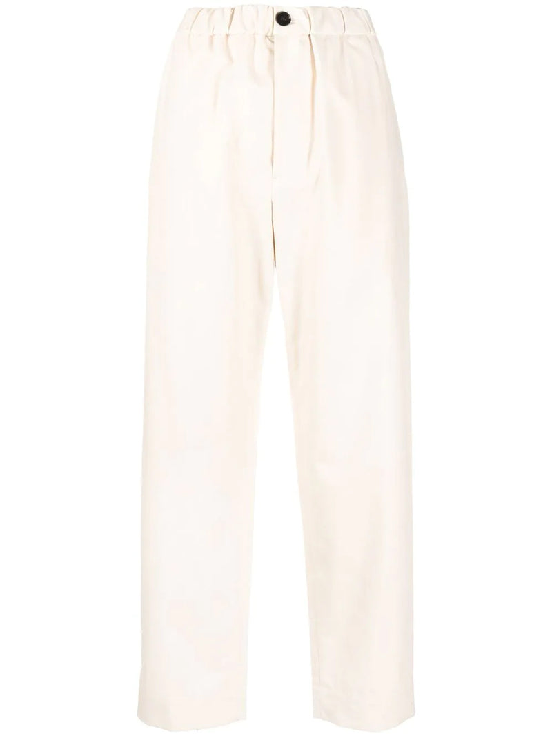 Cropped straight-leg trousers
