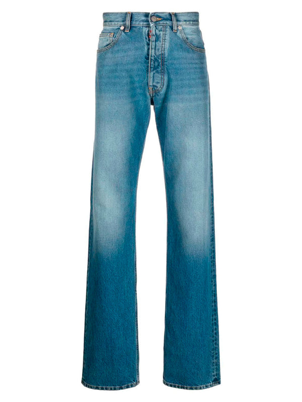 Four-stitch straight-leg jeans