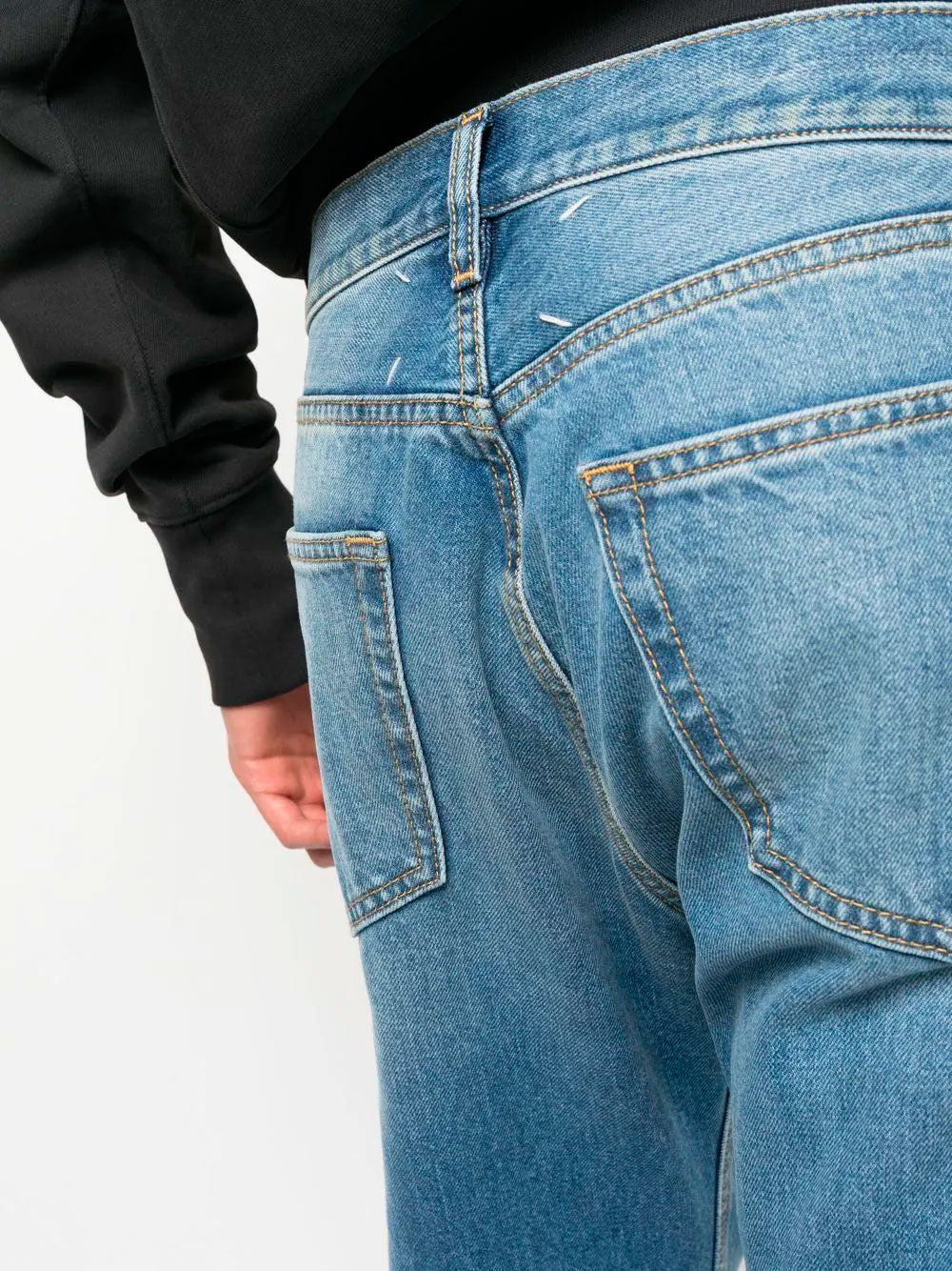 Four-stitch straight-leg jeans