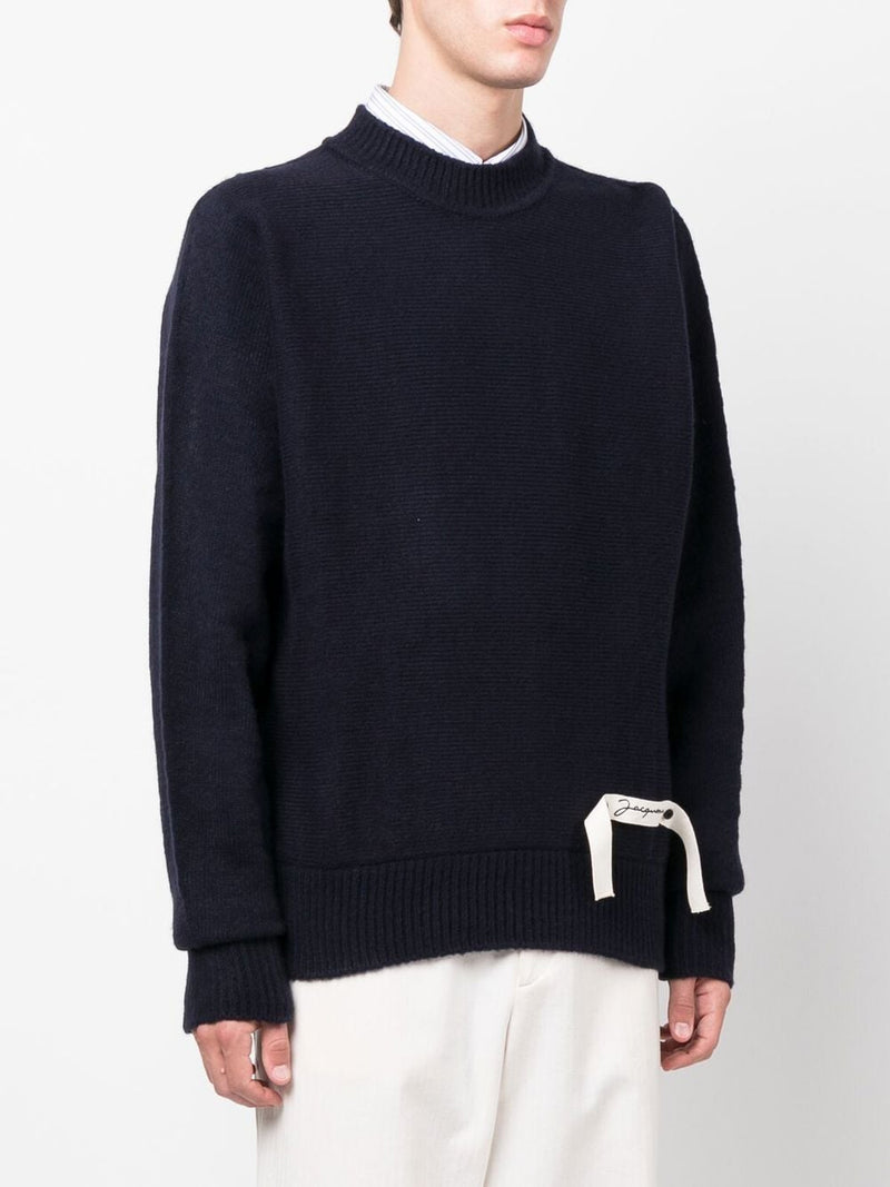 High-neck knitted jumper