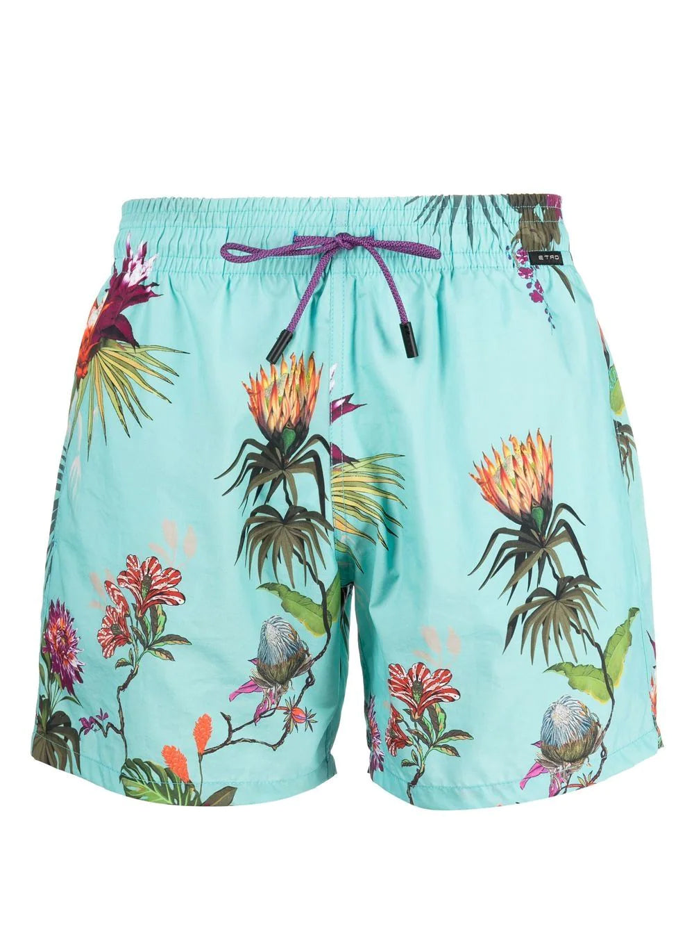 Floral-print drawstring swim shorts