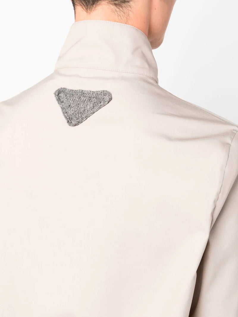 Triangle-logo zip-up jacket