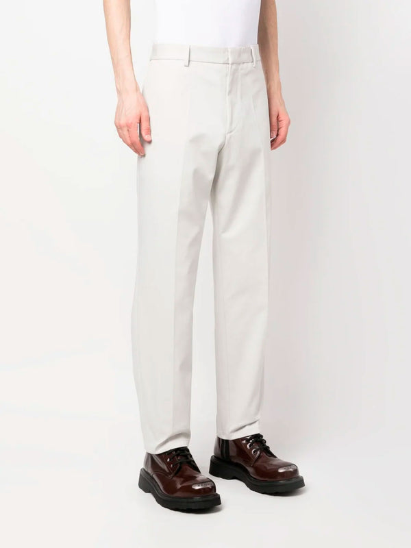 Low-rise cotton chino trousers