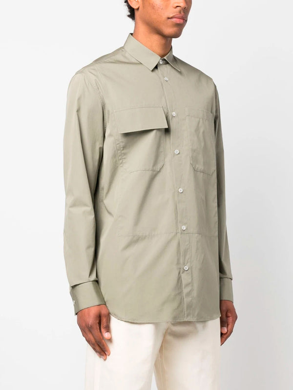 Long-sleeve button-up shirt