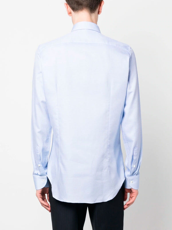Long-sleeved piqué shirt