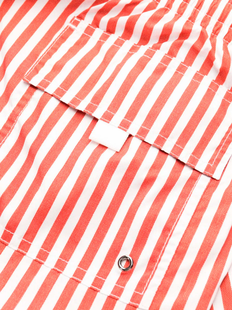 Candy-striped swimming shorts