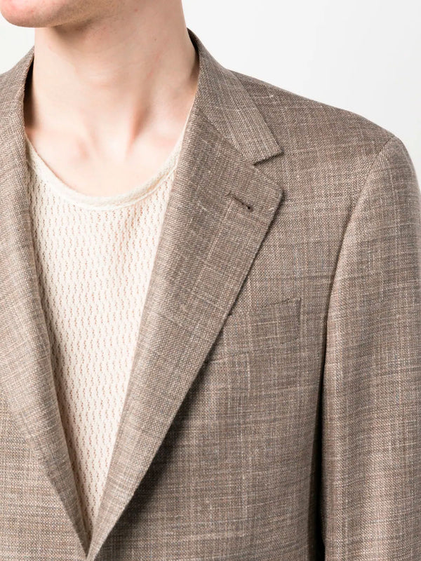Single-breasted wool-linen blazer