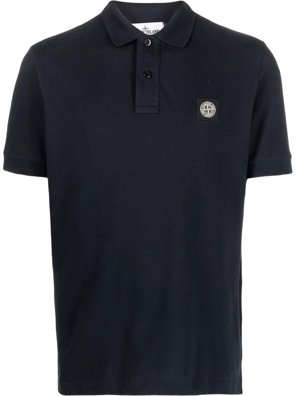 Compass-patch short-sleeved polo shirt