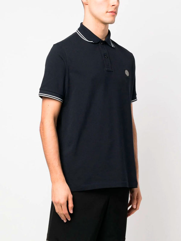 Compass-patch tipped polo shirt