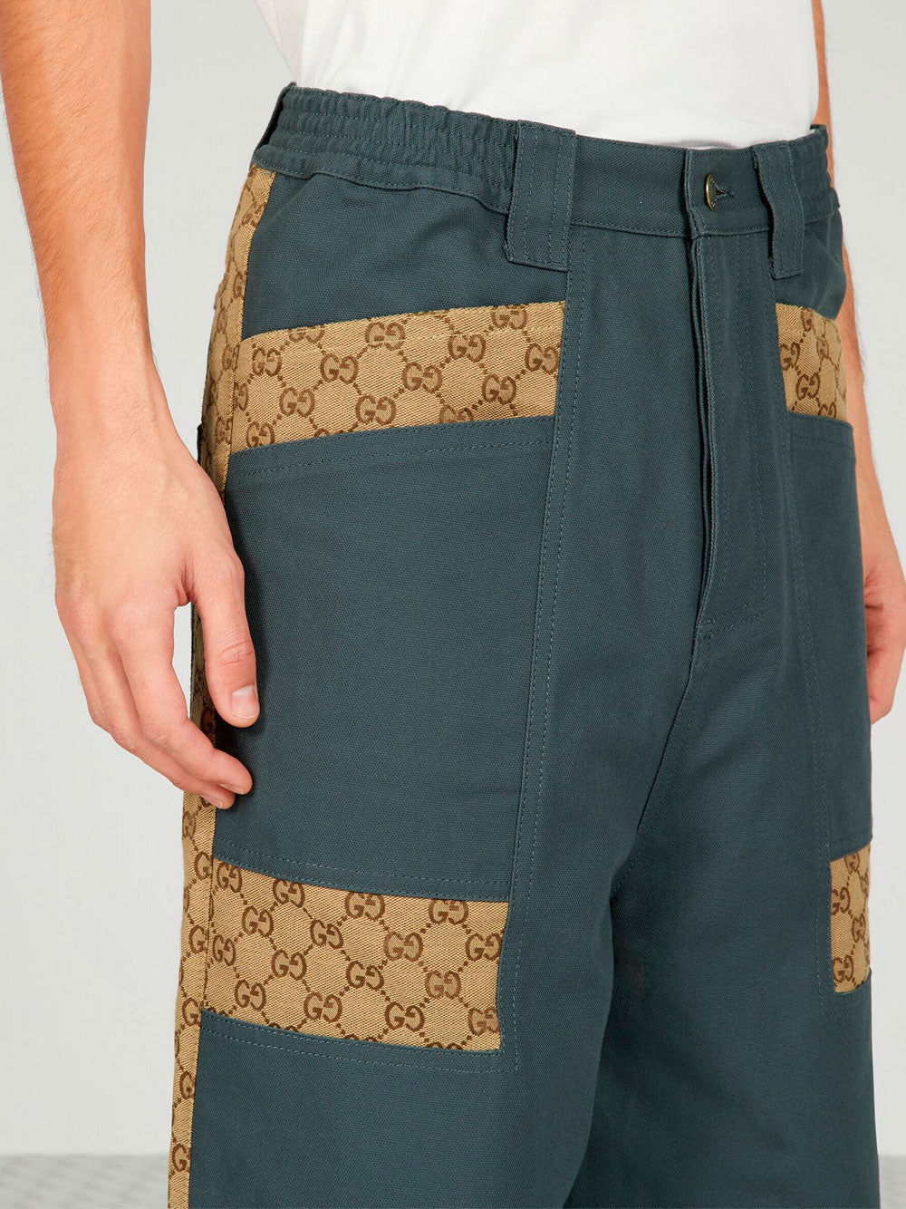 Pantalones de lona de algodón con GG