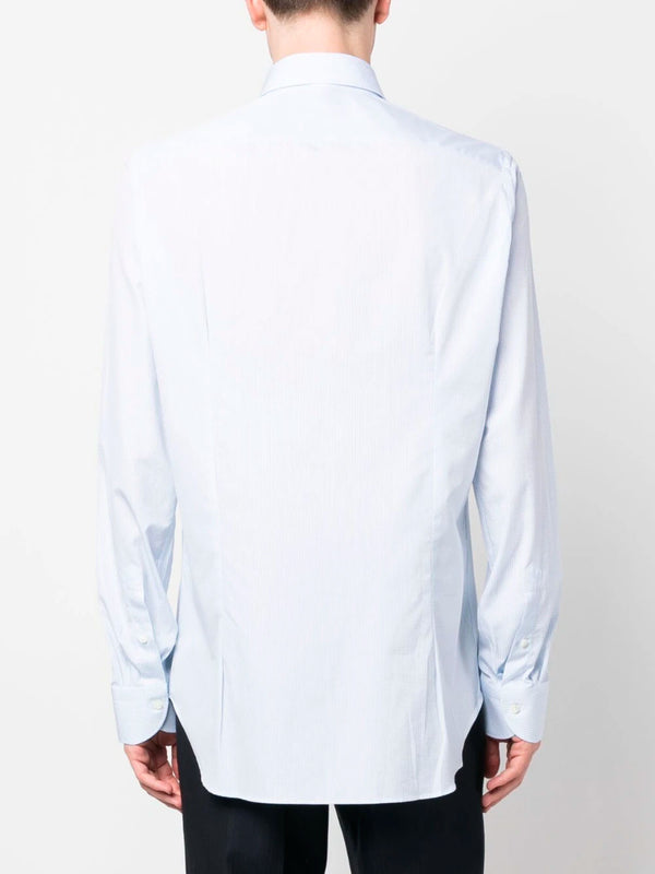 Micro check-print cotton shirt