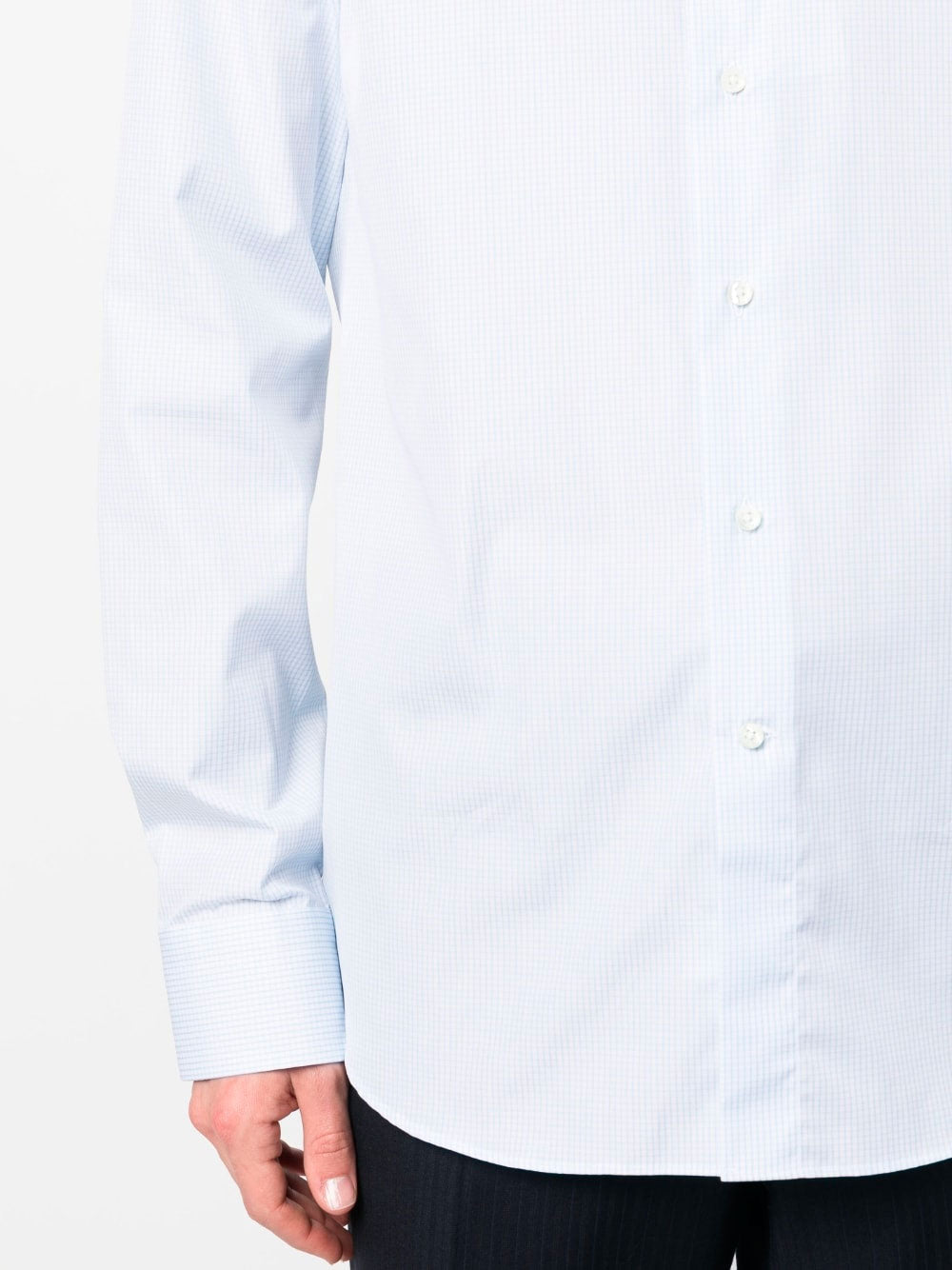 Micro check-print cotton shirt