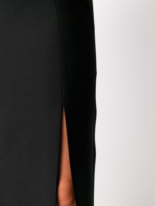 Slit-detail pencil skirt