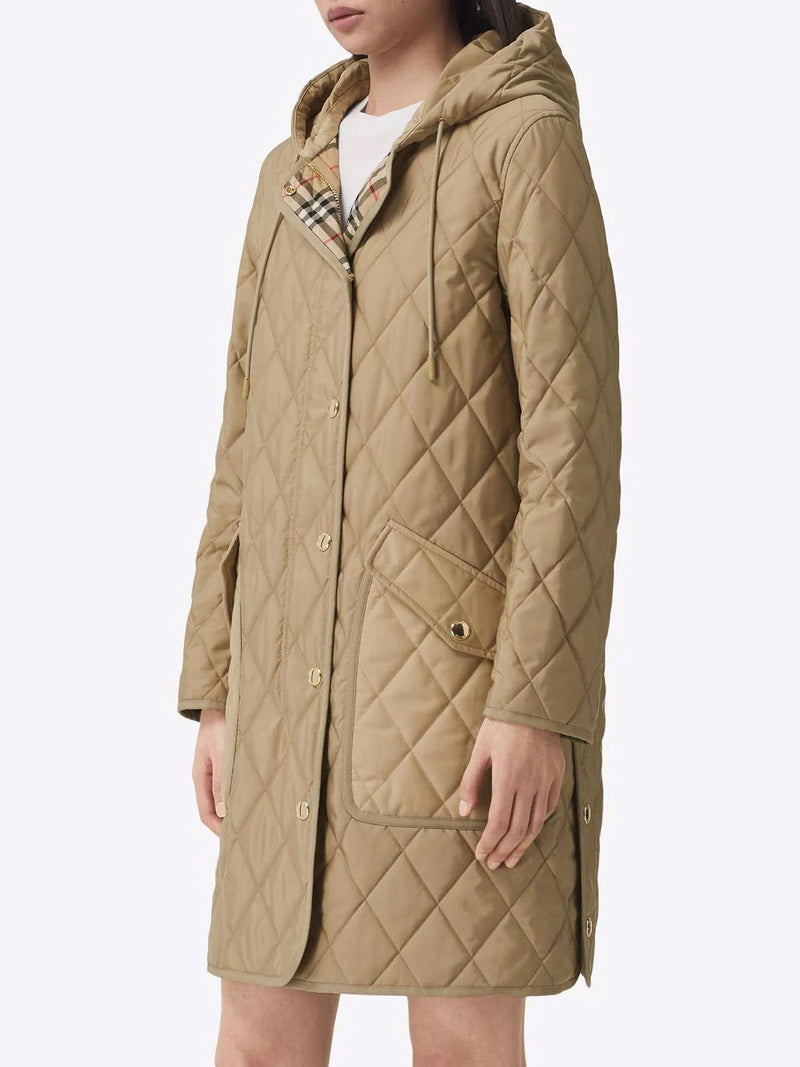 Roxby diamond quilted hooded coat