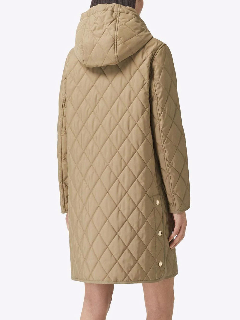 Roxby diamond quilted hooded coat