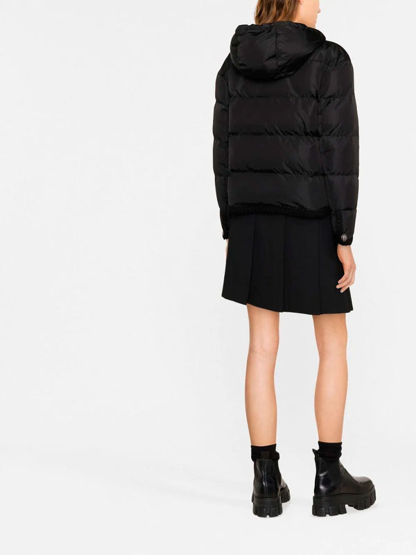 Trimmed hooded puffer jacket