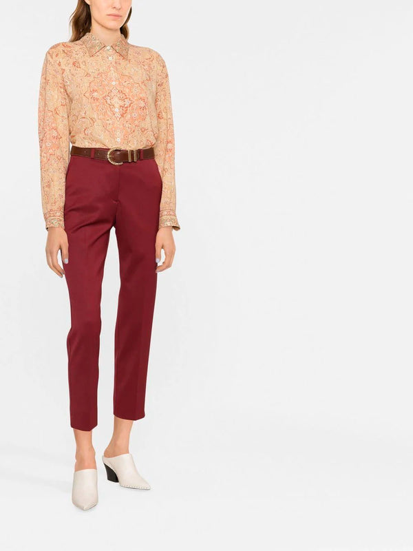 Croppped high-waisted trousers