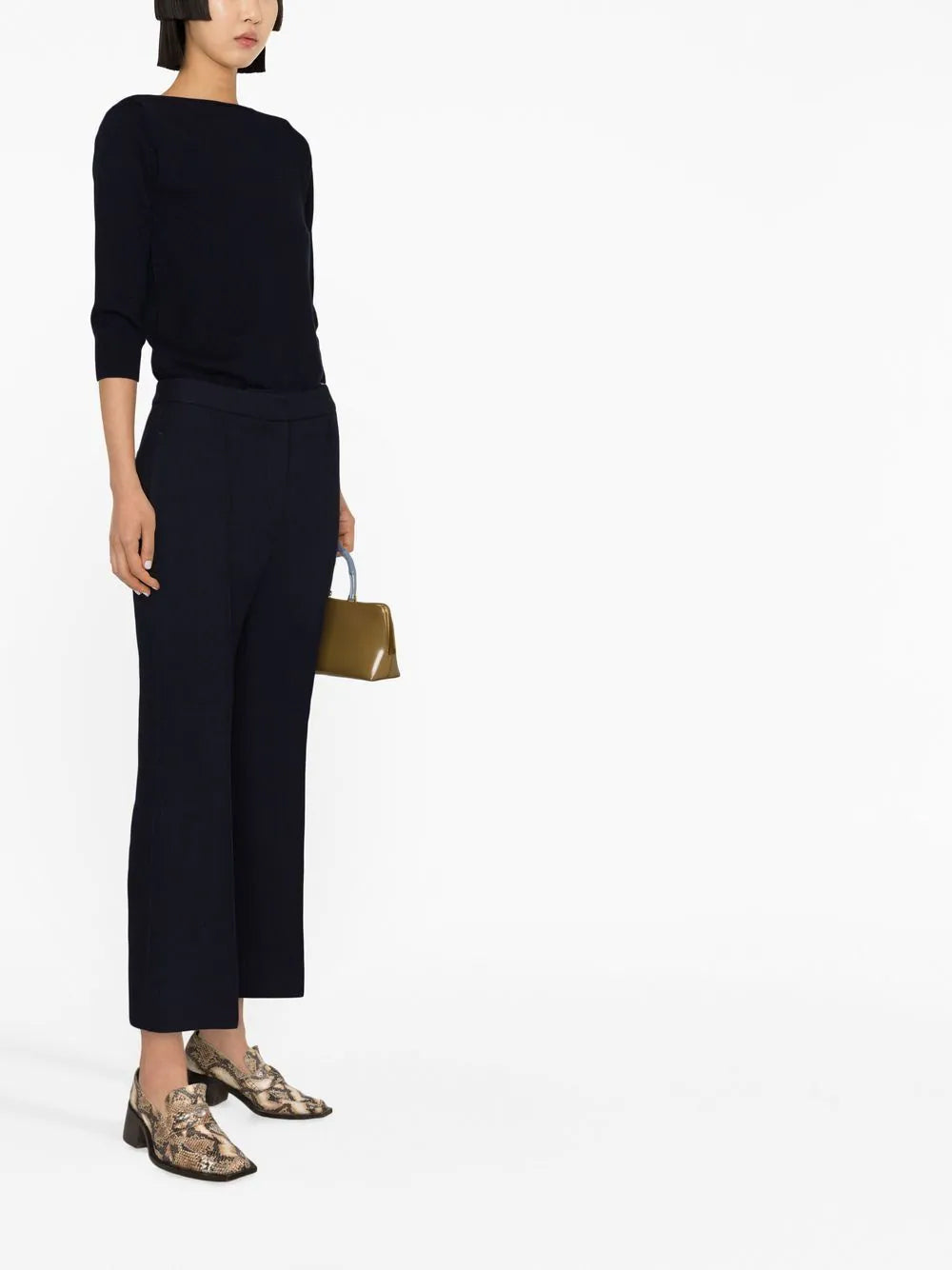 Flared cropped trousers