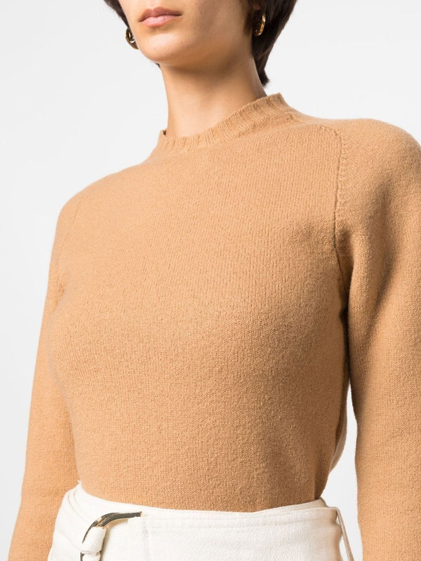 Mock-neck wool jumper