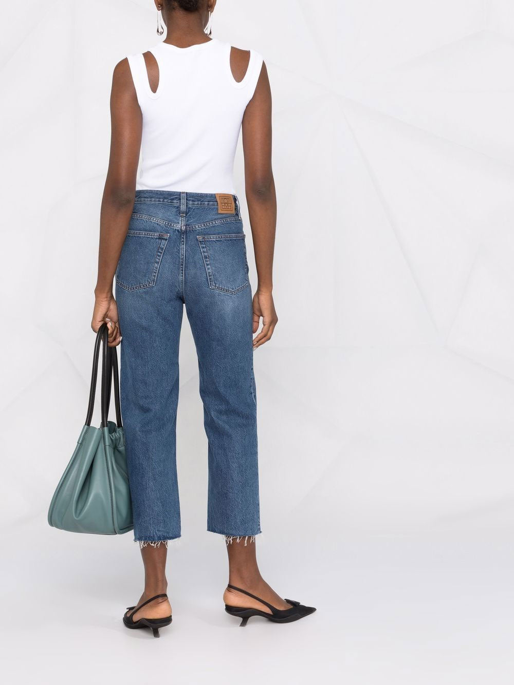 Cropped straight-leg jeans