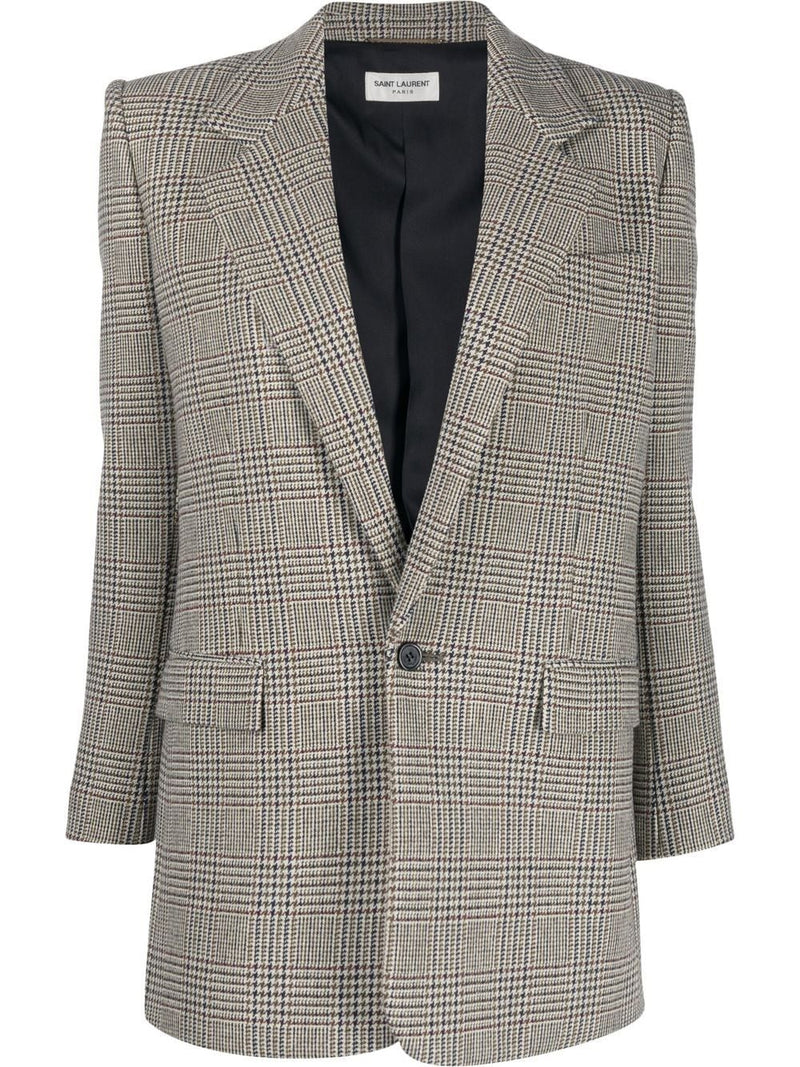 Houndstooth-pattern blazer