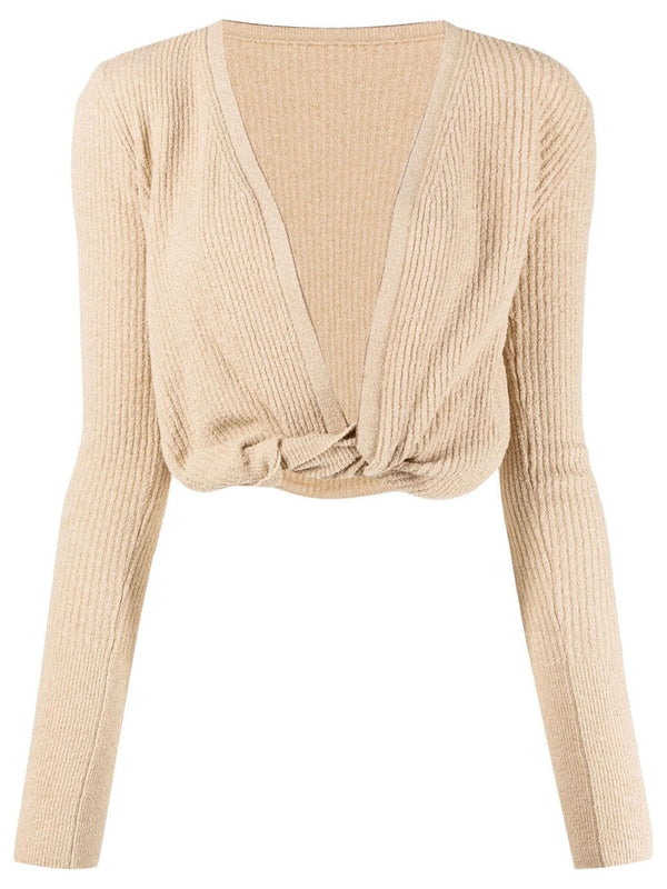 Noue front-tied cardigan