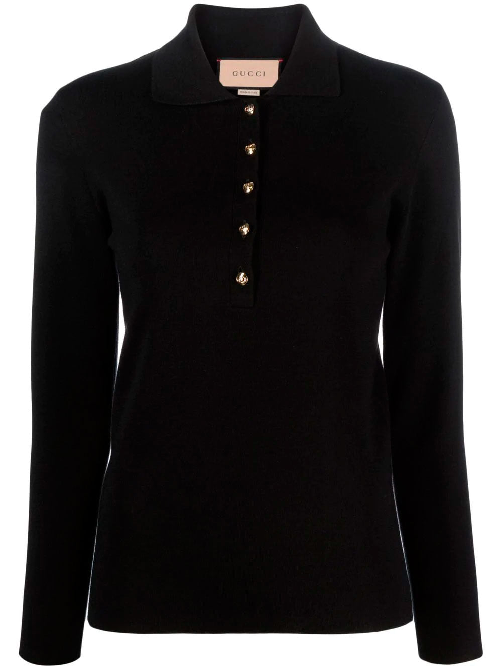 Gucci black cashmere polo shirt