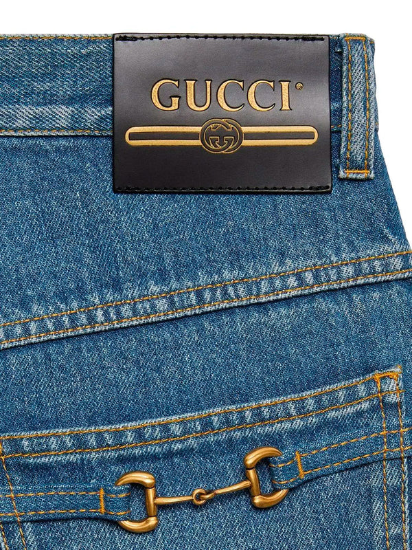 Jeans rectos Gucci con Horsebit