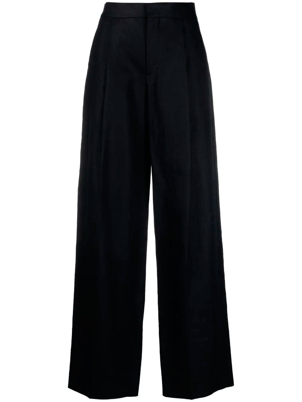 Pressed-crease tailored trousers
